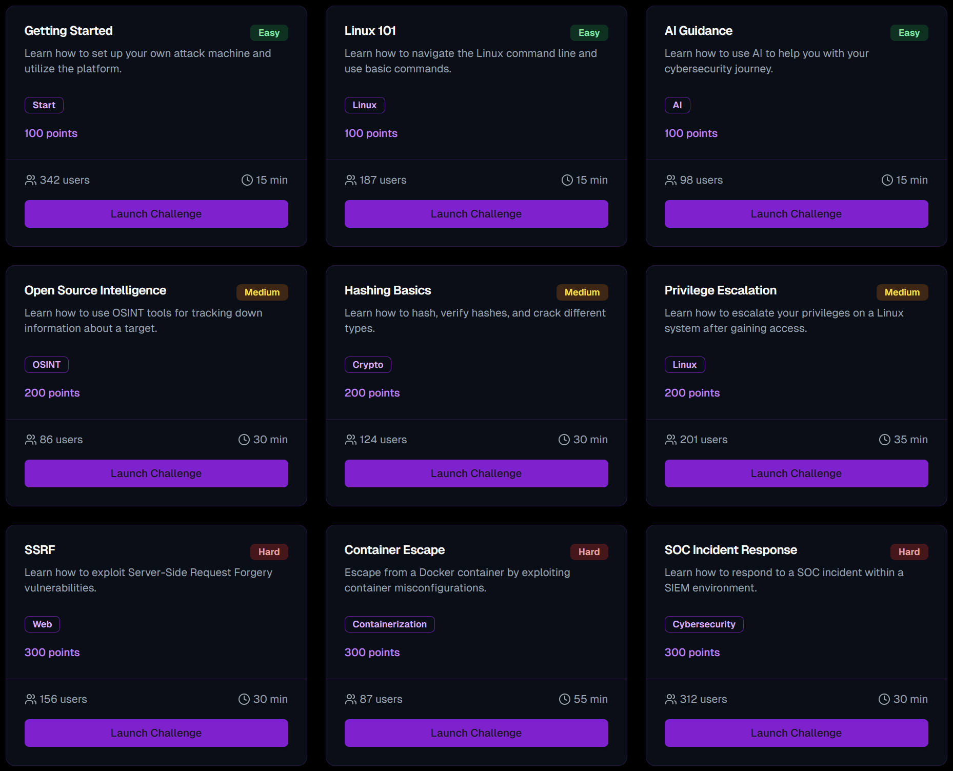 Web security challenge interface